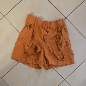 A New Day Orange Cargo Shorts High-Waisted Relaxed Fit
